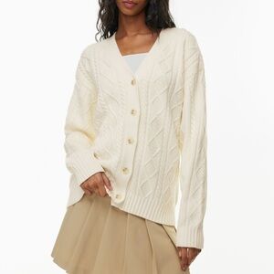 Sunday Best Cream Cable Knit Cardigan Sweater